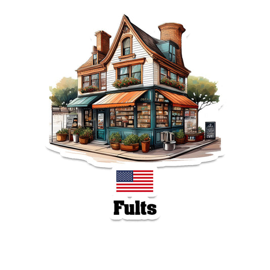 Fults Home Town Office Shop USA Sticker & Magnet