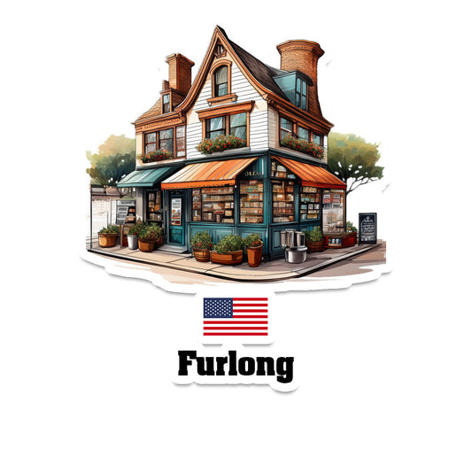 Furlong Home Town Office Shop USA Sticker & Magnet