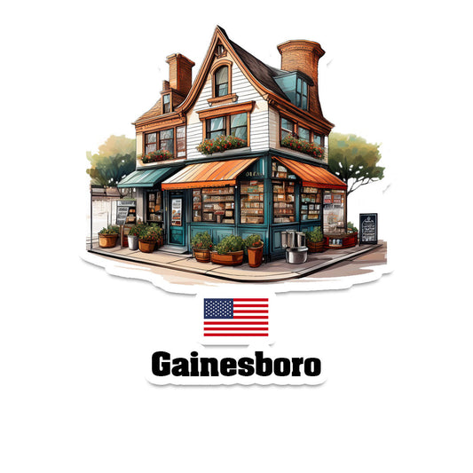 Gainesboro Home Town Office Shop USA Sticker & Magnet