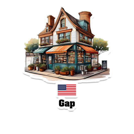 Gap Home Town Office Shop USA Sticker & Magnet