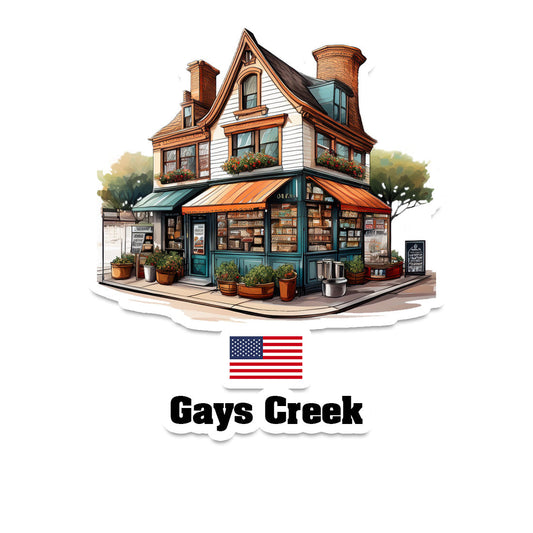 Gays Creek Home Town Office Shop USA Sticker & Magnet
