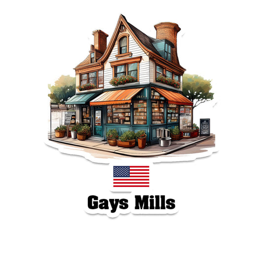 Gays Mills Home Town Office Shop USA Sticker & Magnet