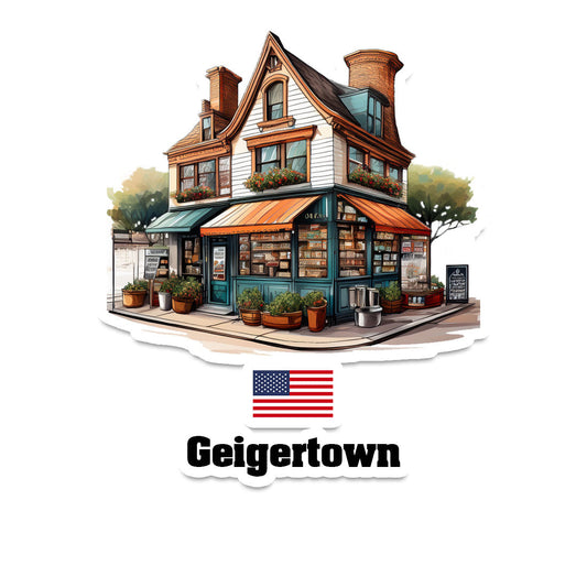Geigertown Home Town Office Shop USA Sticker & Magnet