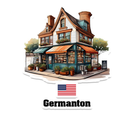 Germanton Home Town Office Shop USA Sticker & Magnet