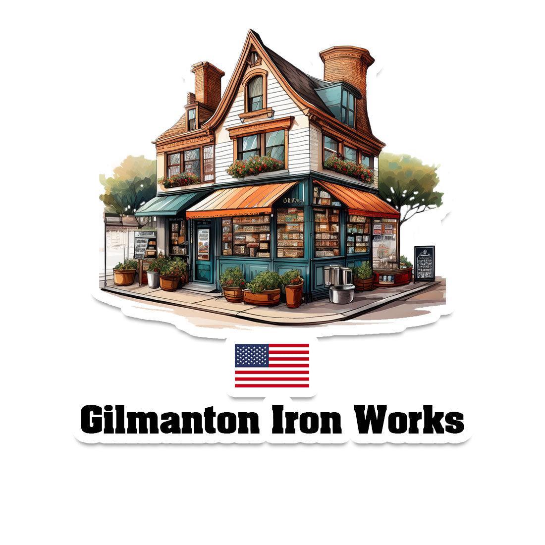Gilmanton Iron Works Home Town Office Shop USA Sticker & Magnet