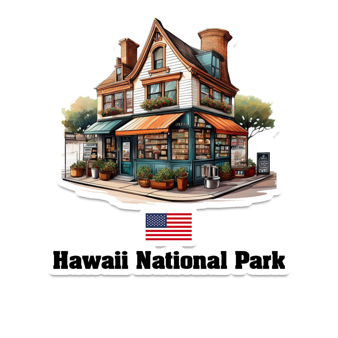Hawaii National Park Home Town Office Shop USA Sticker & Magnet