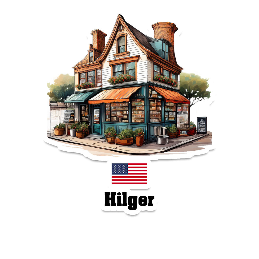 Hilger Home Town Office Shop USA Sticker & Magnet