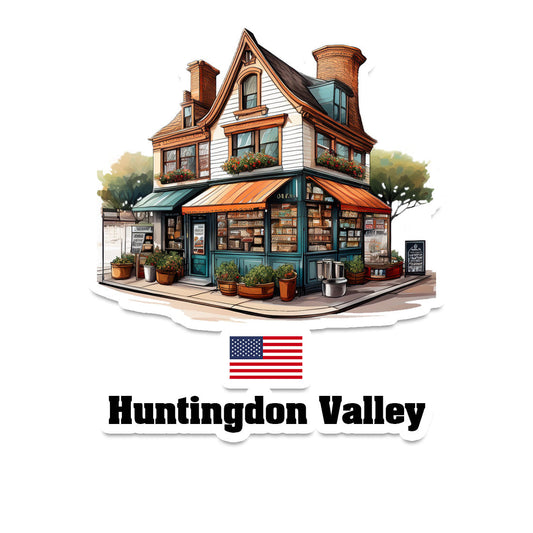 Huntingdon Valley Home Town Office Shop USA Sticker & Magnet