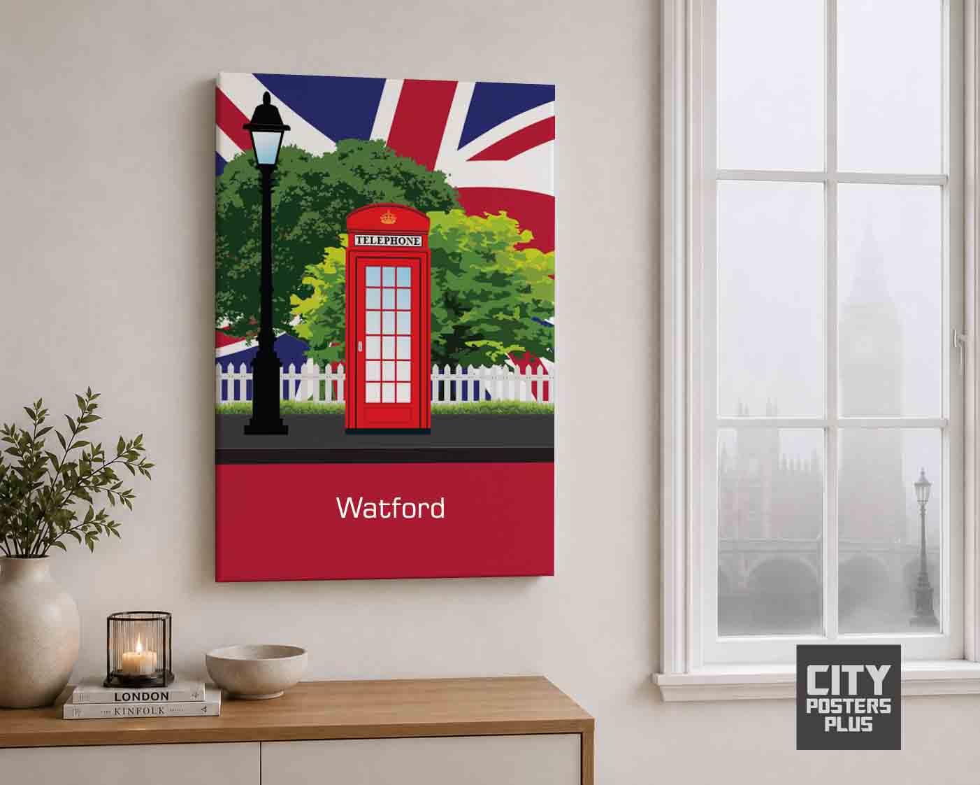 Watford Red Telephone Box Canvas Wrapped | 360 Images Plus