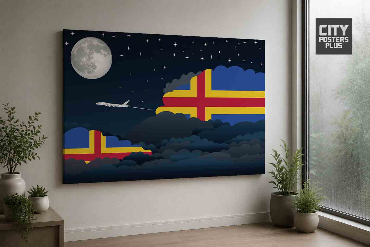 Aland Night Clouds Framed Canvas Prints | Country & City Wall Art
