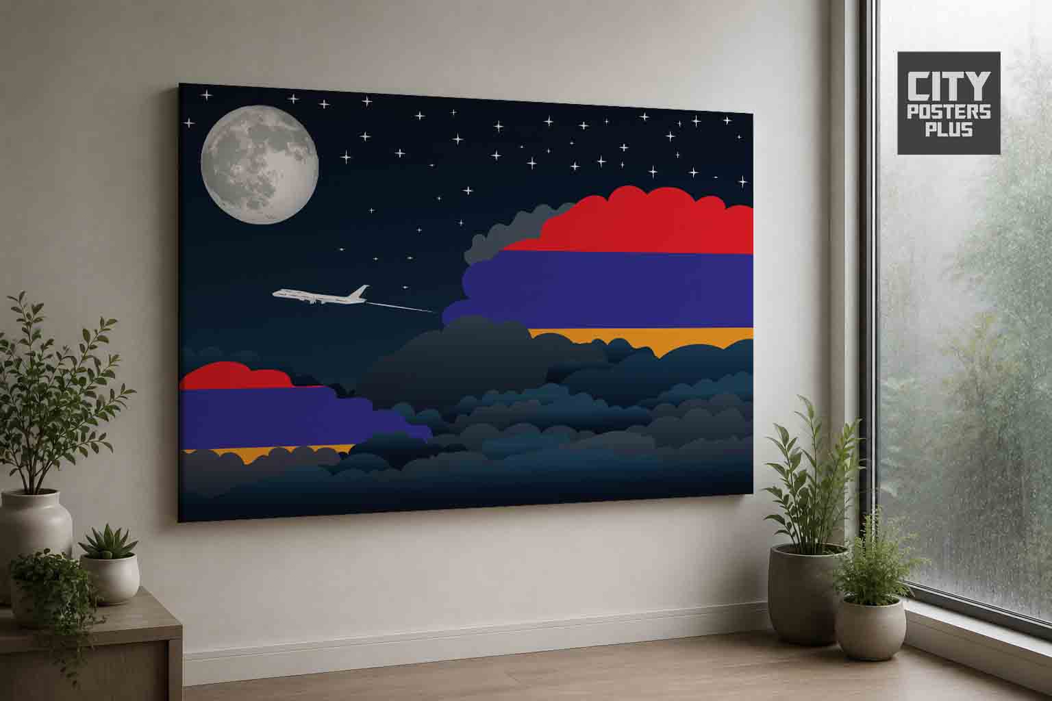Armenia Night Clouds Framed Canvas Prints | Country & City Wall Art