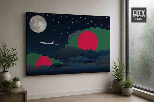 Bangladesh Night Clouds Framed Canvas Prints | Country & City Wall Art