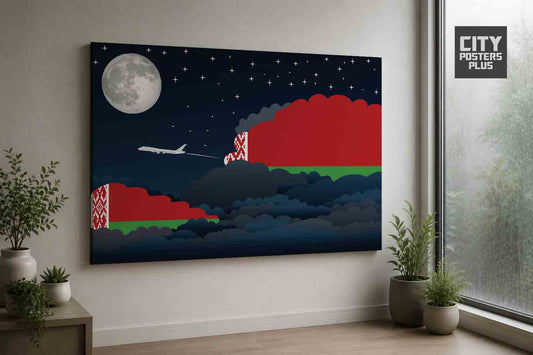 Belarus Night Clouds Framed Canvas Prints | Country & City Wall Art