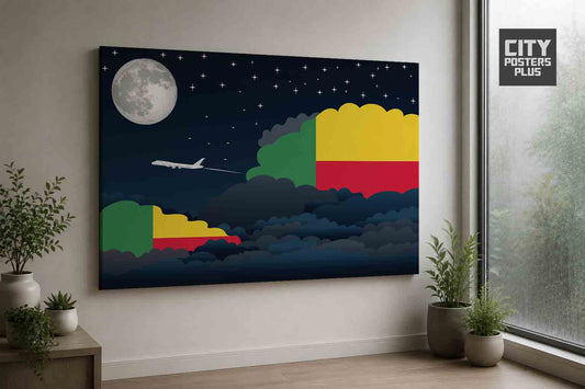 Benin Night Clouds Framed Canvas Prints | Country & City Wall Art