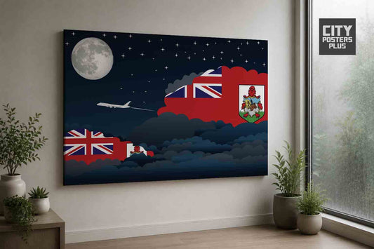 Bermuda Night Clouds Framed Canvas Prints | Country & City Wall Art