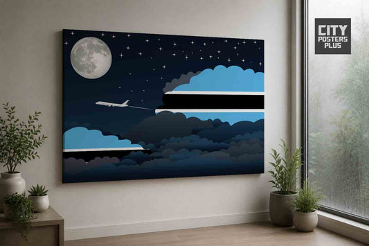 Botswana Night Clouds Framed Canvas Prints | Country & City Wall Art