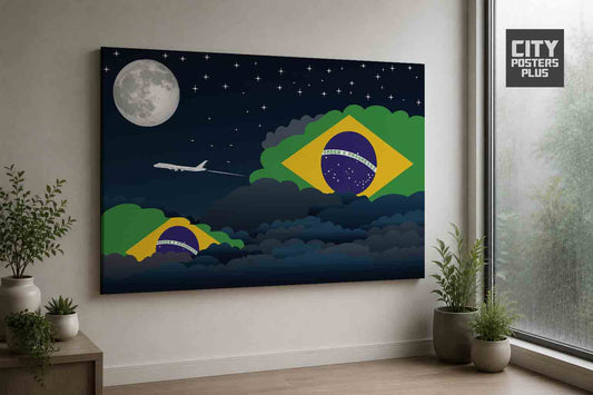Brazil Night Clouds Framed Canvas Prints | Country & City Wall Art