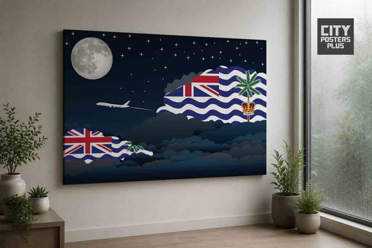 British Indian Ocean Territory Night Clouds Framed Canvas Prints | Country & City Wall Art