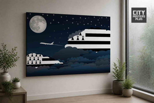 Brittany Night Clouds Framed Canvas Prints | Country & City Wall Art