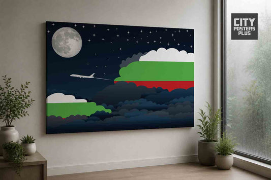 Bulgaria Night Clouds Framed Canvas Prints | Country & City Wall Art