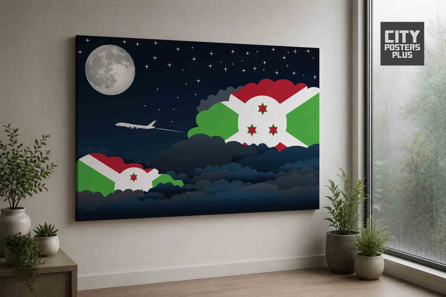Burundi Night Clouds Framed Canvas Prints | Country & City Wall Art