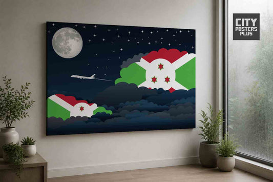 Burundi Night Clouds Framed Canvas Prints | Country & City Wall Art