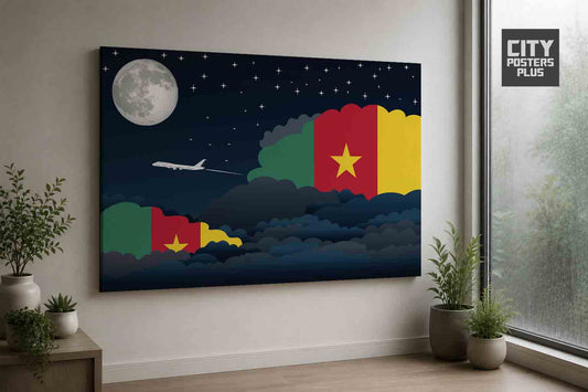 Cameroon Night Clouds Framed Canvas Prints | Country & City Wall Art