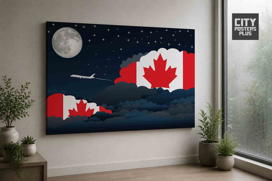Canada Night Clouds Framed Canvas Prints | Country & City Wall Art