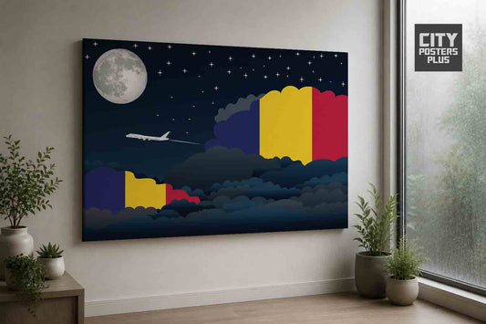 Chad Night Clouds Framed Canvas Prints | Country & City Wall Art