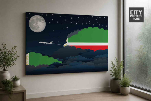 Chechen Republic Night Clouds Framed Canvas Prints | Country & City Wall Art
