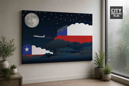 Chile Night Clouds Framed Canvas Prints | Country & City Wall Art