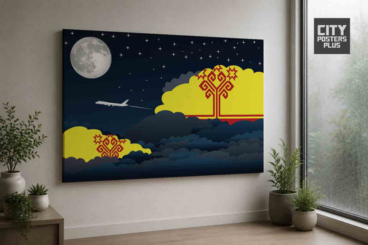 Chuvashia Night Clouds Framed Canvas Prints | Country & City Wall Art