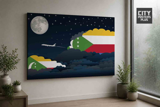 Comoros Night Clouds Framed Canvas Prints | Country & City Wall Art