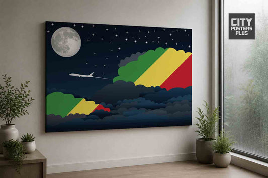 Congo Republic of the Night Clouds Framed Canvas Prints | Country & City Wall Art