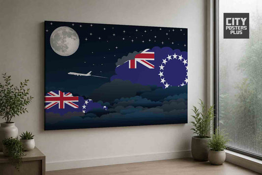 Cook Islands Night Clouds Framed Canvas Prints | Country & City Wall Art