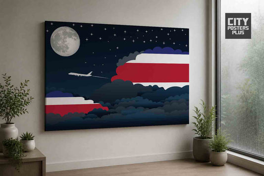Costa Rica Night Clouds Framed Canvas Prints | Country & City Wall Art