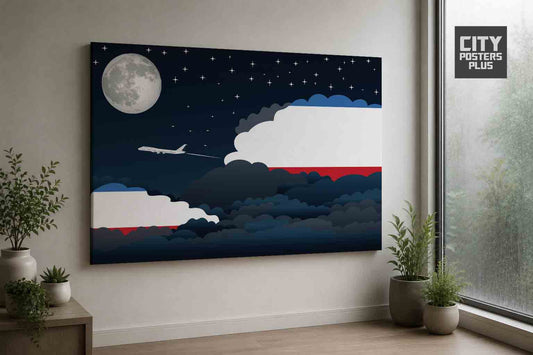 Crimea Night Clouds Framed Canvas Prints | Country & City Wall Art