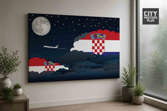 Croatia Night Clouds Framed Canvas Prints | Country & City Wall Art