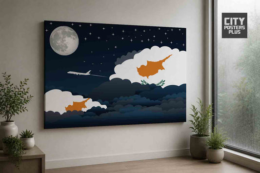 Cyprus Night Clouds Framed Canvas Prints | Country & City Wall Art
