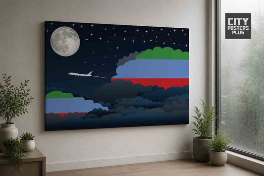 Dagestan Night Clouds Framed Canvas Prints | Country & City Wall Art