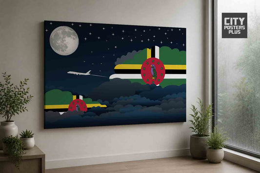 Dominica Night Clouds Framed Canvas Prints | Country & City Wall Art