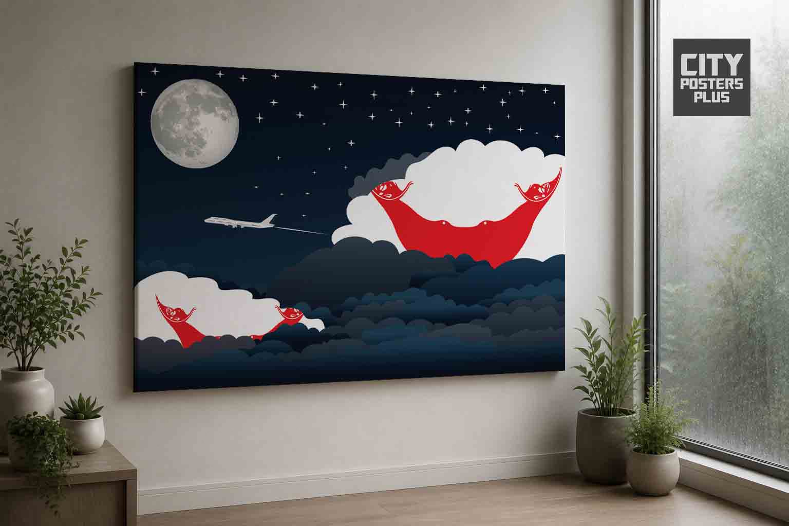 Easter Island - Rapa Nui Night Clouds Framed Canvas Prints | Country & City Wall Art