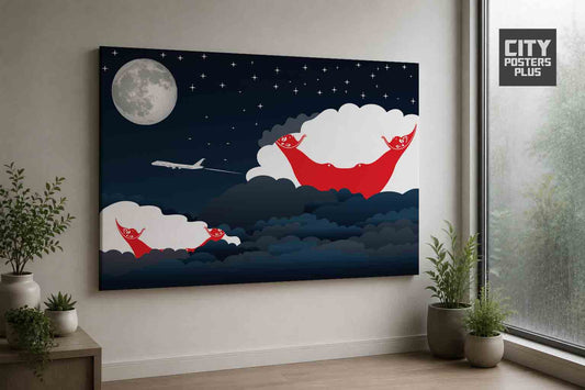 Easter Island - Rapa Nui Night Clouds Framed Canvas Prints | Country & City Wall Art