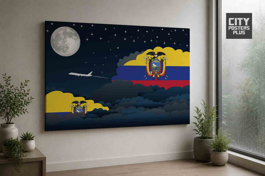 Ecuador Night Clouds Framed Canvas Prints | Country & City Wall Art