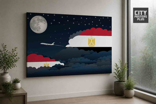 Egypt Night Clouds Framed Canvas Prints | Country & City Wall Art