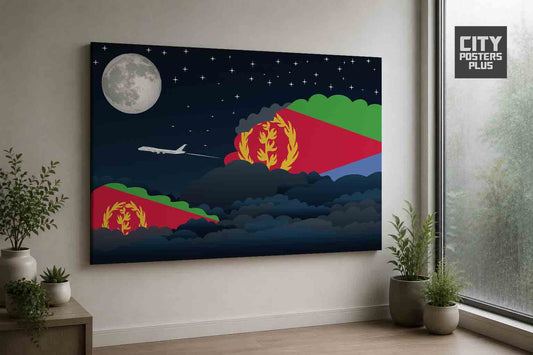 Eritrea Night Clouds Framed Canvas Prints | Country & City Wall Art