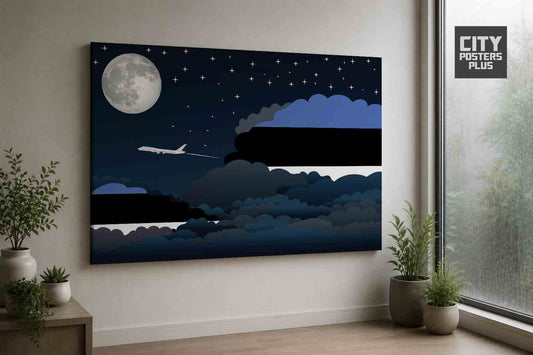 Estonia Night Clouds Framed Canvas Prints | Country & City Wall Art