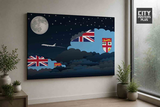 Fiji Night Clouds Framed Canvas Prints | Country & City Wall Art