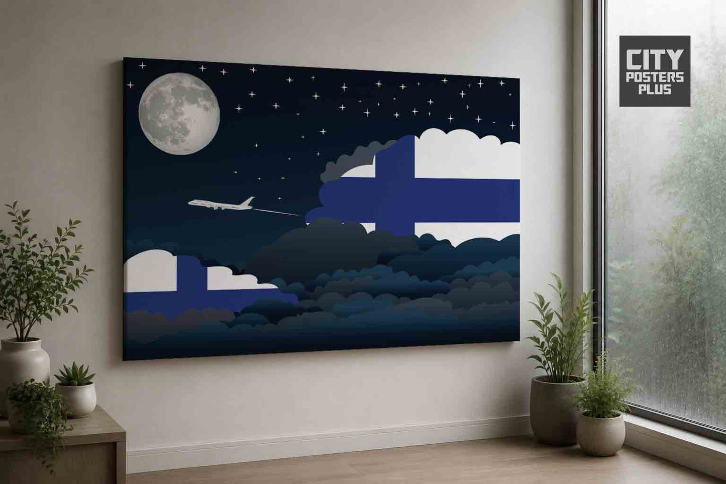 Finland Night Clouds Framed Canvas Prints | Country & City Wall Art