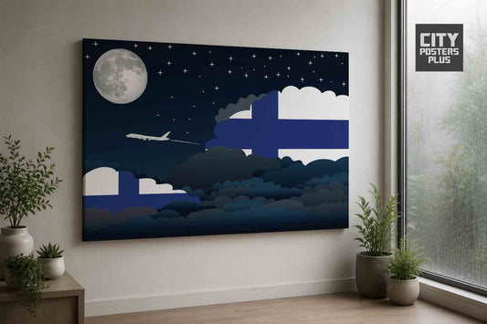Finland Night Clouds Framed Canvas Prints | Country & City Wall Art